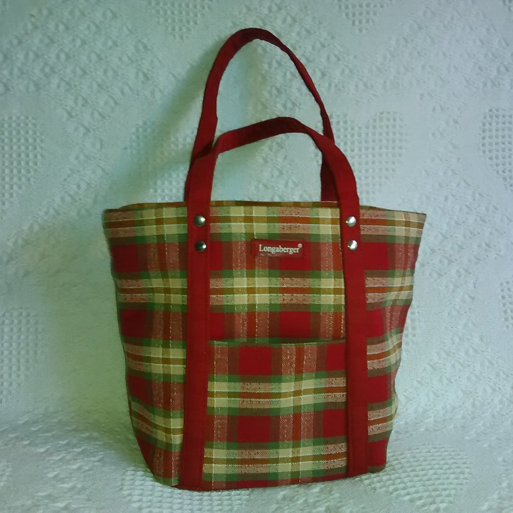Red and white plaid Longaberger  bag